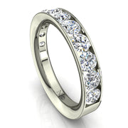 Demi-alliance 11 diamants naturels ronds 1.30 carat or blanc Antonia